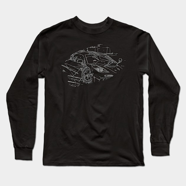 F1 GTR Art Splash Print Wireframe Long Sleeve T-Shirt by SynchroDesign